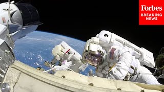 NASA Releases Spacewalk Footage From Astronauts Outside International Space Station [upl. by Anaitak]