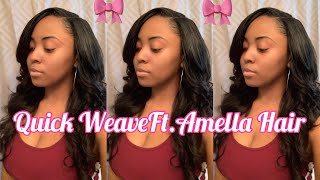 Quick Weave ft Amella Amazon Hair [upl. by Lomax]