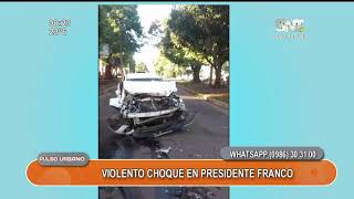 Vehículo terminó destrozado tras violento choque en Presidente Franco [upl. by Yknip516]