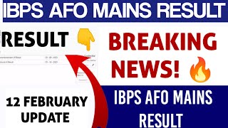 IBPS AFO MAINS RESULT 2024  ibps afo mains result date  ibps afoso mains result [upl. by Werdma955]