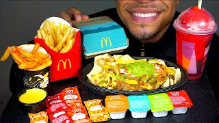 ASMR MCDONALDS TACO BELL CHEESEBURGER NACHO BELL GRANDE CHEESE FRIES EATING SOUNDS MESSY [upl. by Madoc]