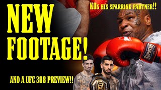 NEW Mike Tyson Training Footage He KOS SPARRING PARTNER Plus UFC 308 PREVIEW [upl. by Garrik660]