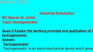 WorkingPrincipleofTachogeneratorTachometer [upl. by Emmey497]