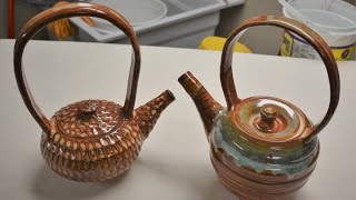 How to throw and trim a teapot two types of lids and a spout with assembly on the potters wheel [upl. by Ayitahs138]