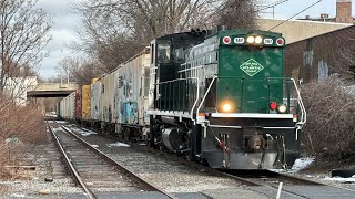 New York amp Atlantic Railway RS41 action at 88th Street Crossing amp Lower Montauk Branch in Queens [upl. by Elatnahs]