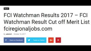 FCI Watchman Results 2017  FCI Kerala Watchman Results 2017 [upl. by Avirt]