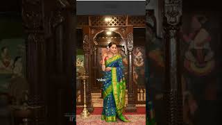 Royal Weave Pure Silk Handloom Maharani Paithani Peacock Blue With Green Combination With Blause [upl. by Olinde]