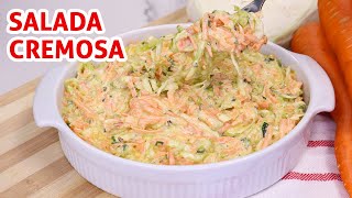 SALADA DE REPOLHO CREMOSO COM MAIONESE E CREME DE LEITE  Receita [upl. by Sinnod727]