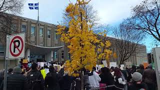 مضاهرات من أجل اللغة الفرنسية في كيبيك Francisation des manifestants dénoncent les coupures à QC [upl. by Edivad]