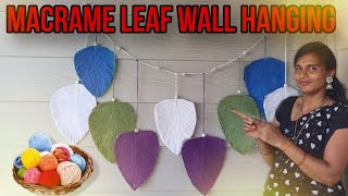 quotDIY Macrame leaf wall hangingquot step by step guide  Macrame feather 🧶💡 manakka diycrafts [upl. by Fannie]