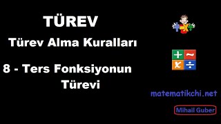 Türev Alma Kuralları Konu Anlatımı 8  Ters Fonksiyonlarda Türev [upl. by Encratia]