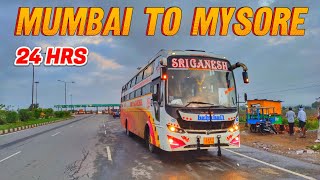 Mumbai to Mysore bus journey by Sri Ganesh Sleeper Bus  24 hrs journey [upl. by Polloch997]