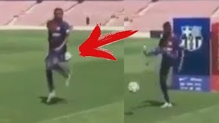 DEMBELE CRAZY FAILS during his Presentation to FC Barcelona 28082017 [upl. by Fairbanks]