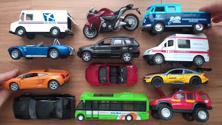 Die cast Metal Scale Color Model Welly Kinsmart Maisto  Sedan Cabriolet Sports Ambulance Bike [upl. by Anem179]