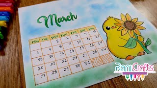 DIY  MARCH Calendar  Bullet journal decoration organization ideas [upl. by Netsreik]