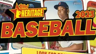 2023 Topps Heritage Baseball 72Card Blaster Box Rip  MVP Bat Relic Hit [upl. by Luann]