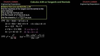 Calculus 400 on Tangents and Normals [upl. by Marley333]