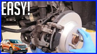 How to Replace Rear Brake Pads and Rotor Ford Edge 20152023  Sizes and Torque Specs [upl. by Oran]