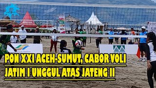 PON XXI Cabor Voli Pantai Jatim Unggul atas Jateng [upl. by Eanom]