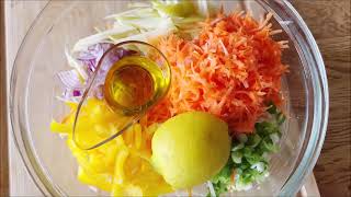 I cant stop eating this salad Cabbage carrot and apple cabbage salad recipe [upl. by Donald]