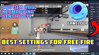 Free Fire Best Settings For Gameloop  Custom Hud amp Sensitivity  Headshots settings [upl. by Ehttam]