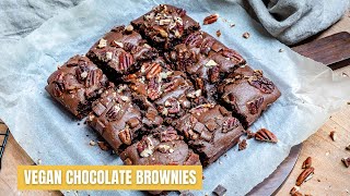 How To Make Vegan Chocolate Brownies Easy  Vegan Brownies Recipe  Blondelish [upl. by Pardo]