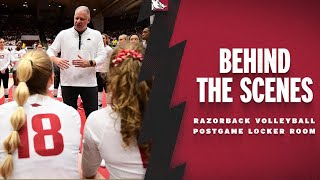 Behind the Scenes Postgame Locker Room  RAZORBACK VOLLEYBALL [upl. by Sholom249]