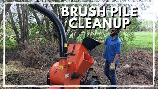 Shredding and Chipping brush and branches for compost [upl. by Eluj757]