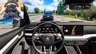 2022 Skoda Octavia RS  Euro Truck Simulator 2 Steering Wheel Gameplay [upl. by Adnolay]