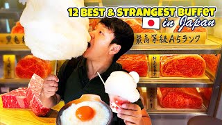 Top 12 BEST amp STRANGEST All You Can Eat BUFFETS in Japan [upl. by Ellennahc]