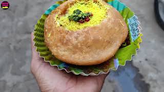 Gujarati Bhel Kachori Chaat  Most Loaded Chaat Ever  Indian Street Food [upl. by Goar439]