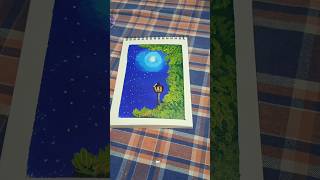 Nightscape acrylic paintingaestheticvideo acrylic acrylicpainting nightmoon [upl. by Corilla411]