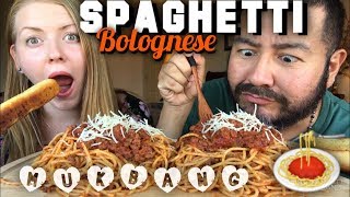 MUKBANG SPAGHETTI BOLOGNESE with Dolcefoodie [upl. by Sanborne]