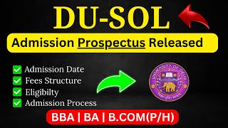 ✅DU SOL Admission 2024  Fees  Last Date  Eligibility  DU SOl 202425 Admission [upl. by Marji]