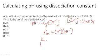 Calculating pH using dissociation constant [upl. by Pazia]