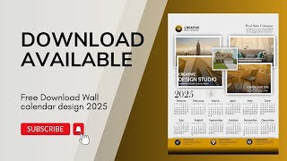 Free Download Wall calendar design 2025  Download here  Wall calendar  Happy New Year 2025 [upl. by Marzi]