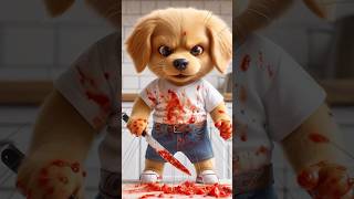 An old lady misunderstood the cute puppy😨💀 ai dog aidog cute horror cartoon memes aiart [upl. by Aicilana]