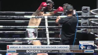 Vargas Jr stops Cardones in first round at Southwest University Park [upl. by Redle]