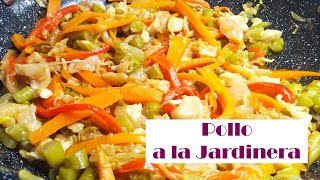 Pollo a la Jardinera  Receta con pollo fácil de preparar [upl. by Suidaht]