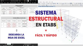 Sistema estructural en ETABS V20  Descarga el EXCEL ⬇️ [upl. by Earlie]