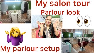 My salon tour my salon setup my parlour look beauty parlour interior beauty salon look makeup salon [upl. by Scriven]