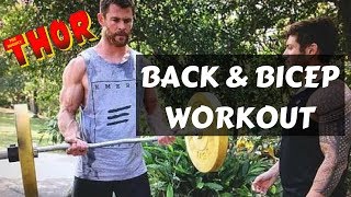 THOR CHRIS HEMSWORTH BACK AND BICEP WORKOUT  Hero Academy 031 [upl. by Lau]