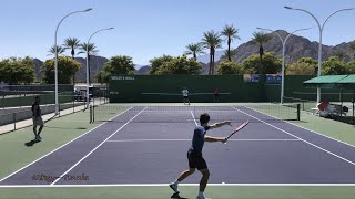 Aslan Karatsev  IW Practice Oct 11 2021 Court Level 4k 60fps [upl. by Eniamrehc]