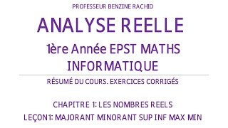 EXERCICES ANALYSE 1ERE ANNEE CHAP1 LECON1 [upl. by Waltner541]