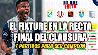 ESTOS PARTIDOS LE QUEDAN A ALIANZA LIMA SPORTING CRISTAL Y LA U DE CARA A CAMPEONAR EL CLAUSURA [upl. by Quincey]