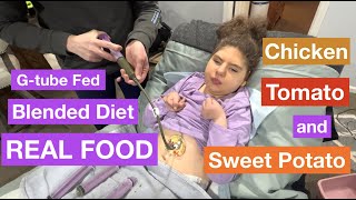 Blended Diet Recipe for Gtube  Chicken Tomato Sweet Potato [upl. by Belford]