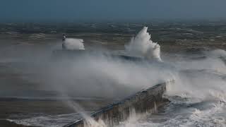 Newhaven Lighthouse during Storm Eunice 2022 [upl. by Disraeli695]