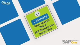 3 Minute Sales Analysis Report SAP Business One Demo [upl. by Notslah]