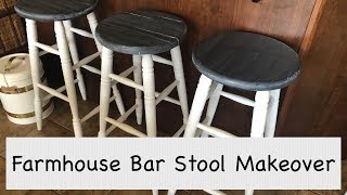 Whitewashing With Chalk Paint  Bar Stool Makeover  Easy DIY [upl. by Iong]