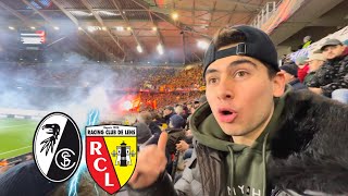 Was für ein COMEBACK🔥⚪️🔴 Fanmarsch von RC Lens💥  SC FREIBURG vs RC LENS  UEL Stadionvlog [upl. by Eartnoed713]